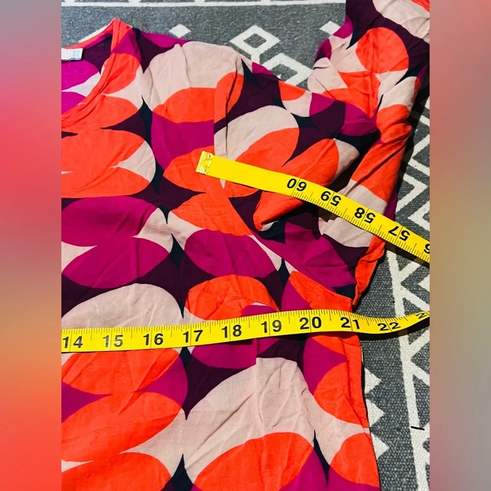 Boden Red and Purple Geometric  abstract artsy pattern Blouse women’s 14  L